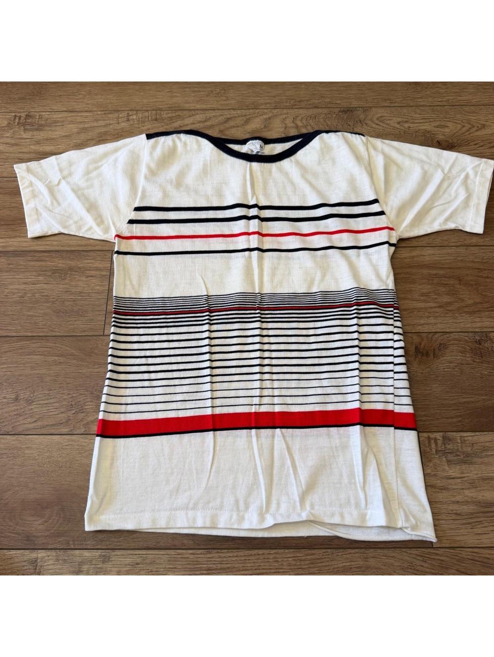 Vtg 70s JCPenney Striped Ringer Shirt M 50/50 Dacron Cotton